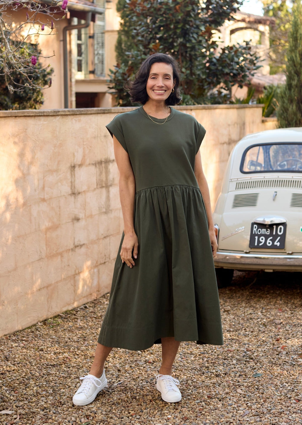 GRETA MIDI DRESS - KHAKI