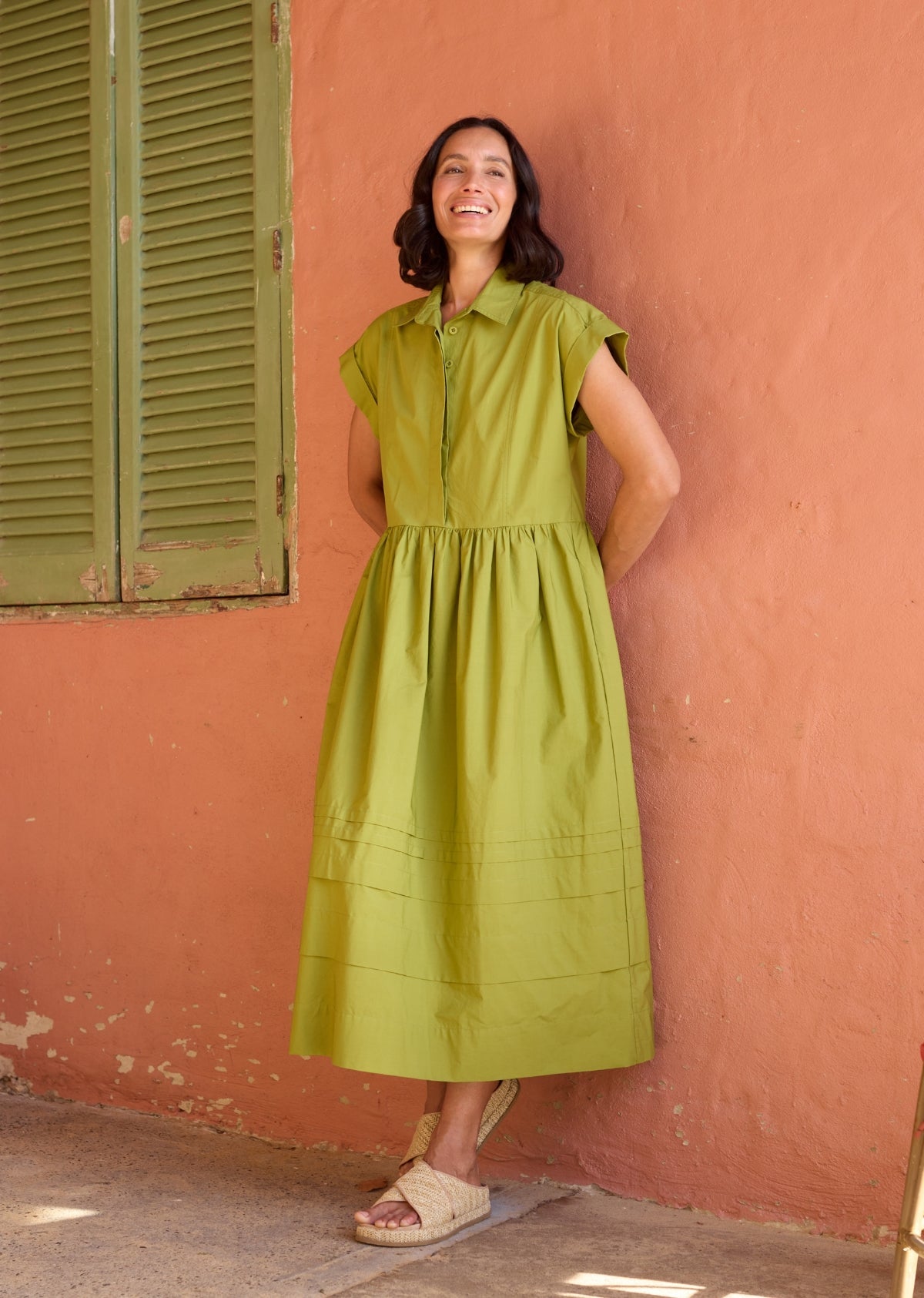 GRACIE SHIRTDRESS - DEEP LIME