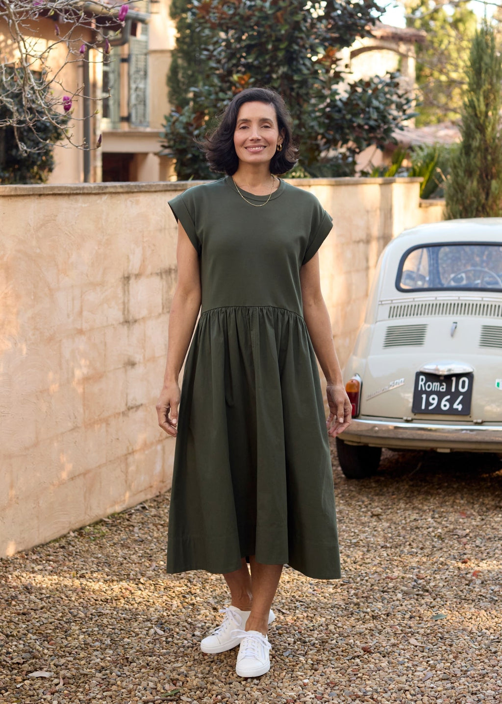 GRETA MIDI DRESS - KHAKI - PETITE