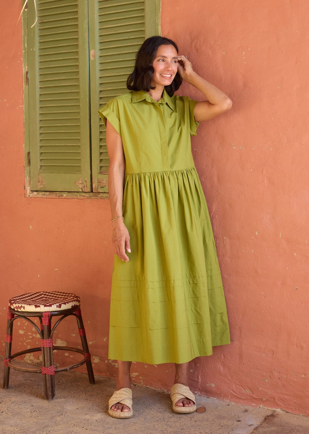 GRACIE SHIRTDRESS - DEEP LIME
