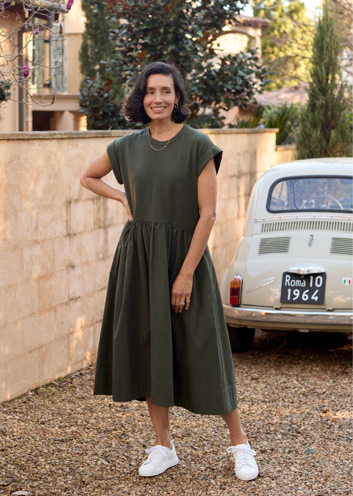 GRETA MIDI DRESS - KHAKI - PETITE
