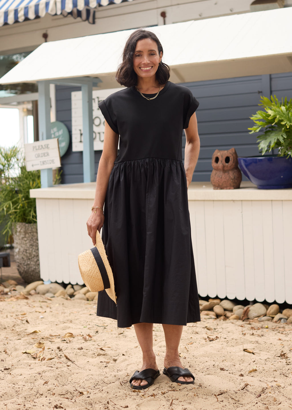 GRETA MIDI DRESS - BLACK - PETITE