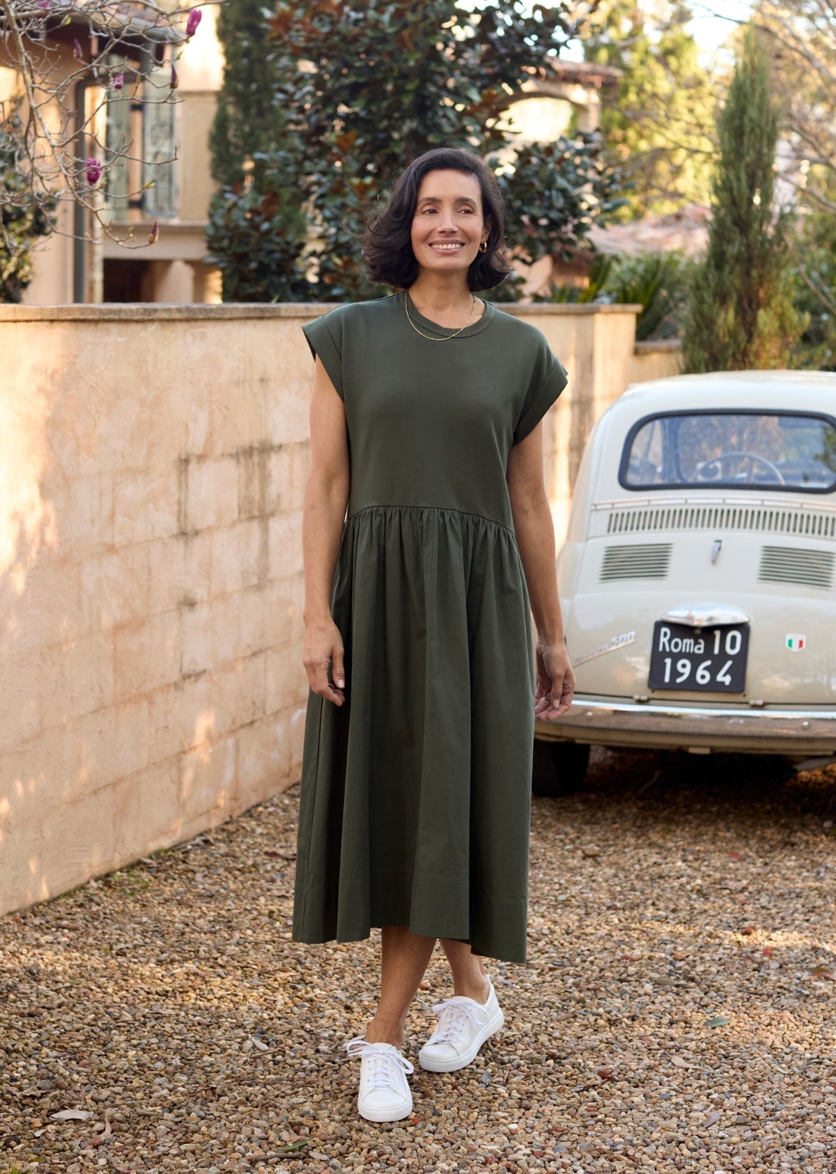 GRETA MIDI DRESS - KHAKI - PETITE