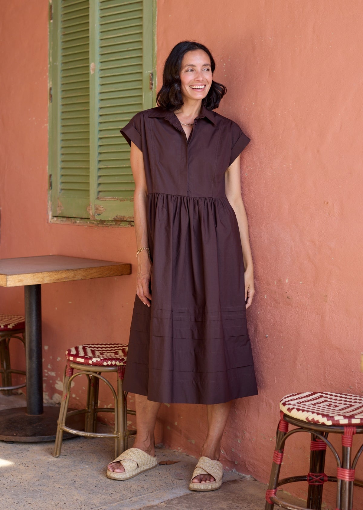 GRACIE SHIRTDRESS - CHOCOLATE