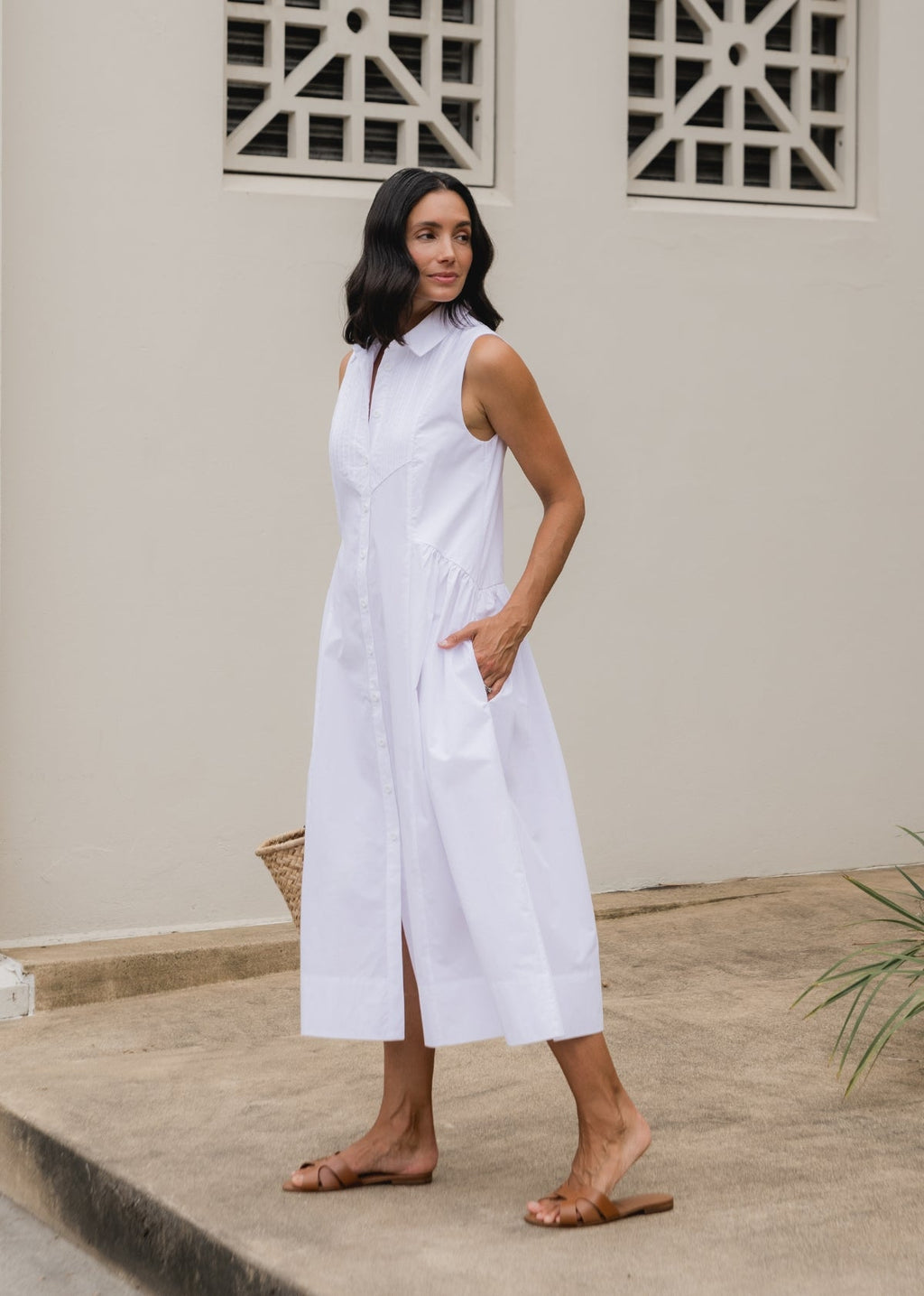 CORINNE SHIRTDRESS - WHITE