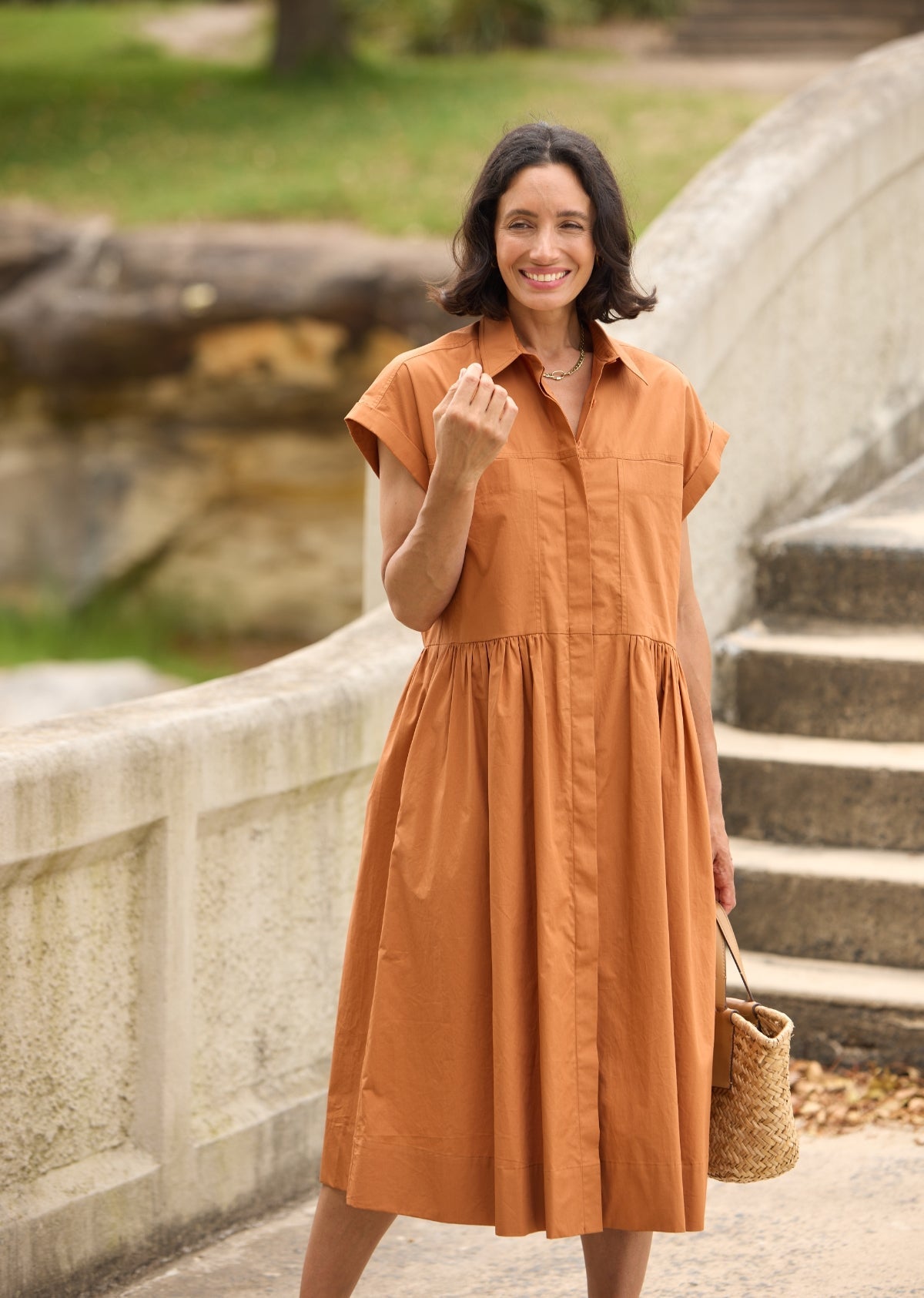 HARPER SHIRTDRESS - CAMEL