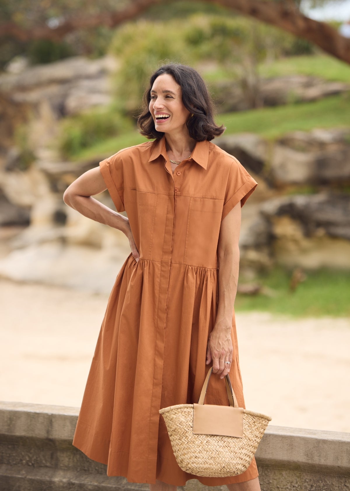 HARPER SHIRTDRESS - CAMEL