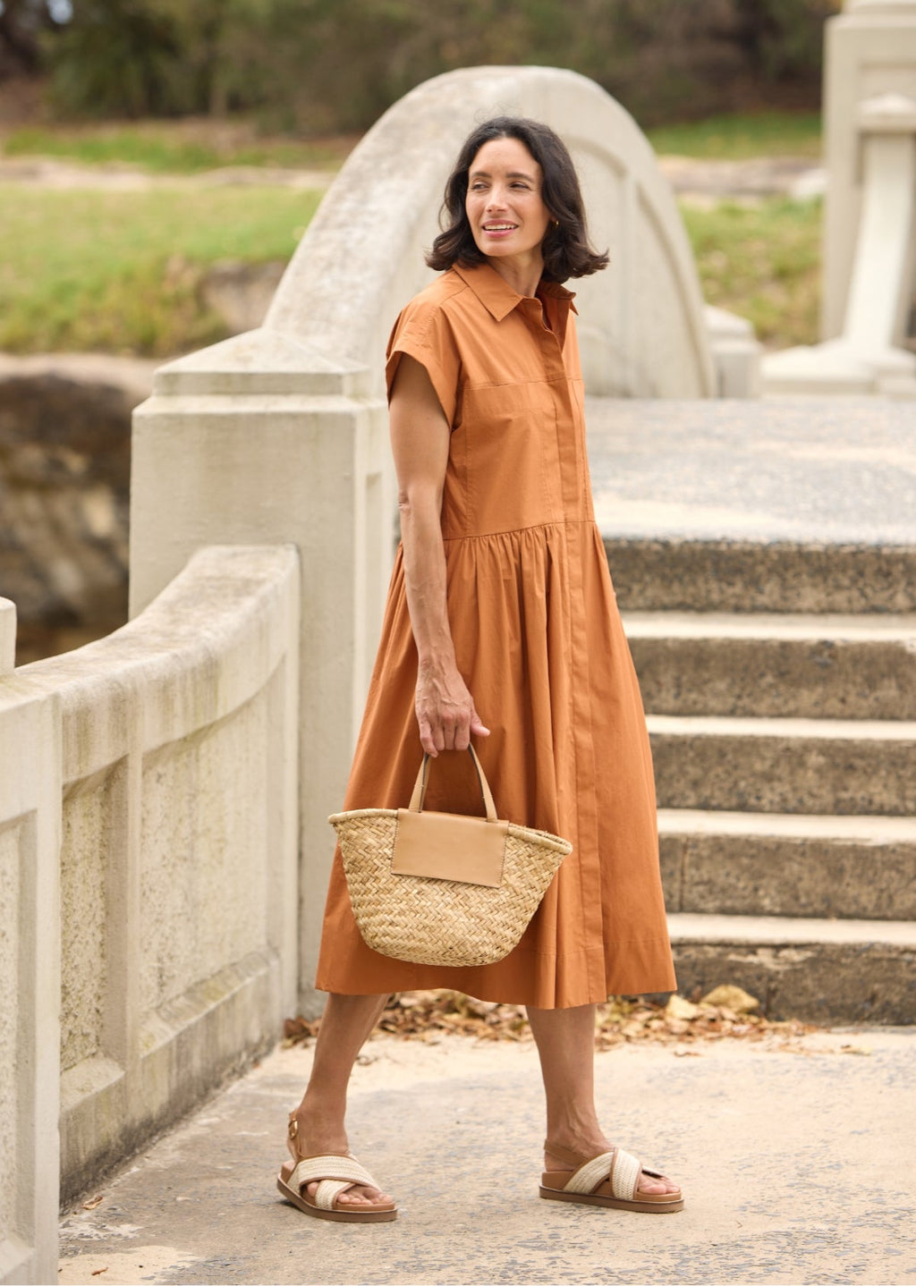 HARPER SHIRTDRESS - CAMEL
