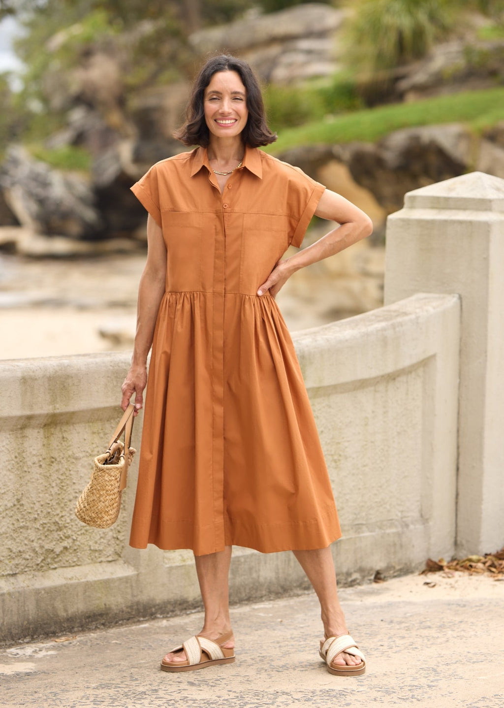 HARPER SHIRTDRESS - CAMEL