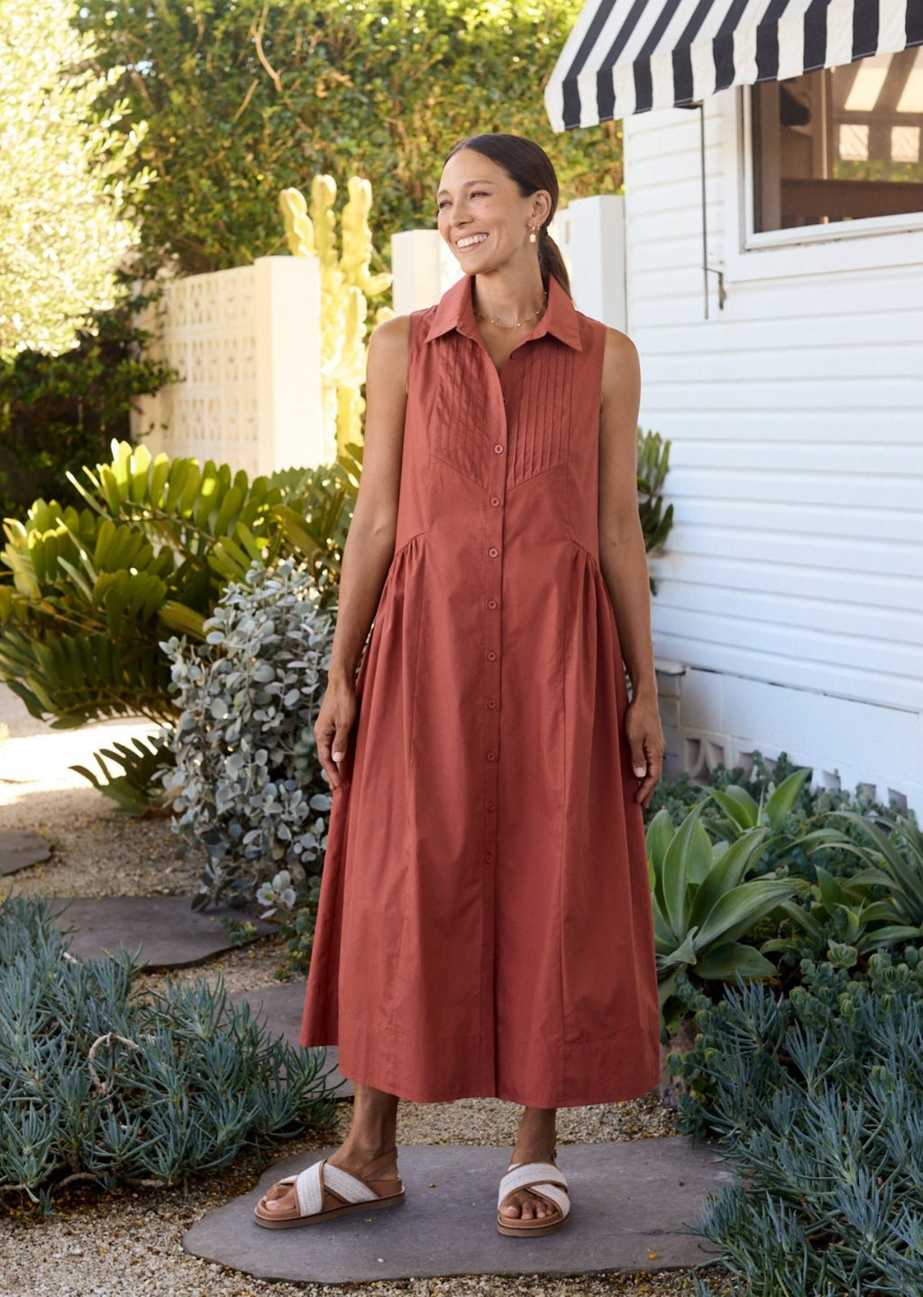 CORINNE SHIRTDRESS - CINNAMON