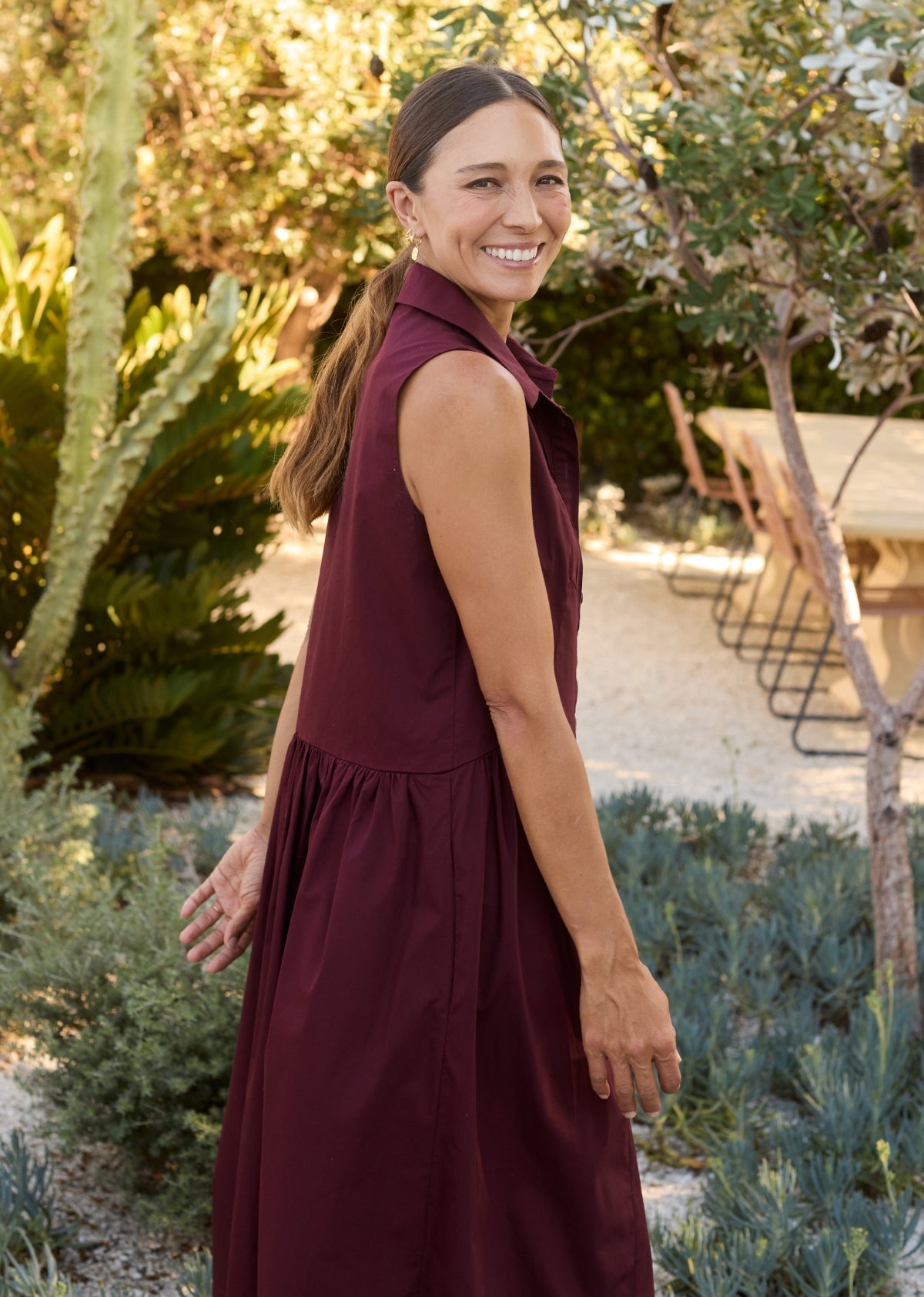 CORINNE SHIRTDRESS - WINE