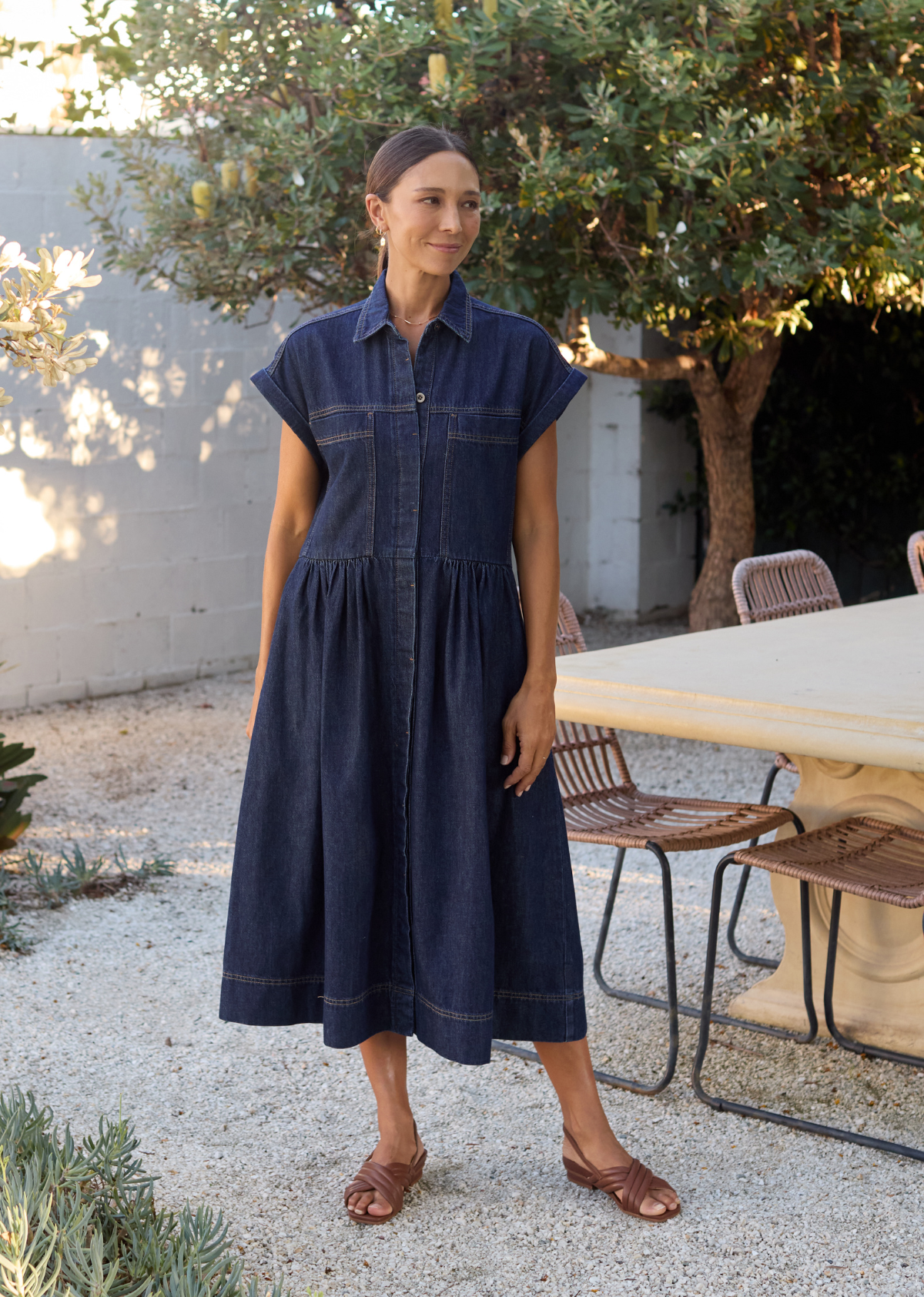 HARPER DENIM DRESS - INDIGO