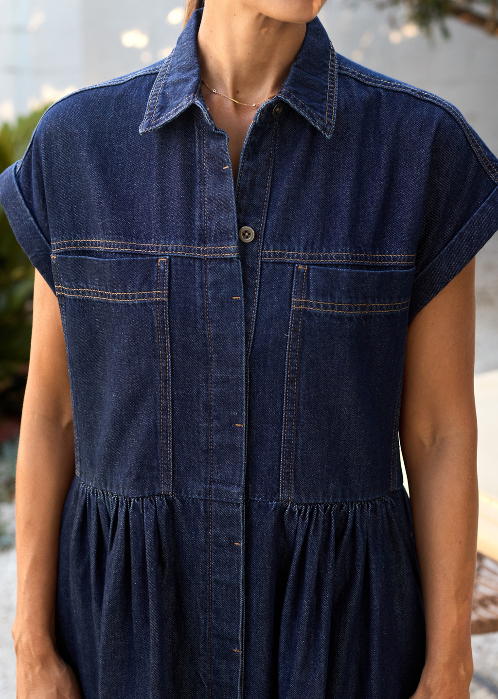 HARPER DENIM DRESS - INDIGO