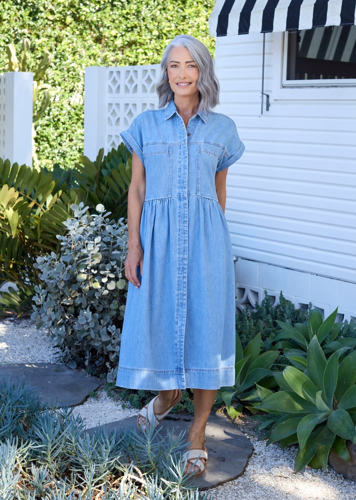 HARPER DENIM DRESS - LIGHT BLUE
