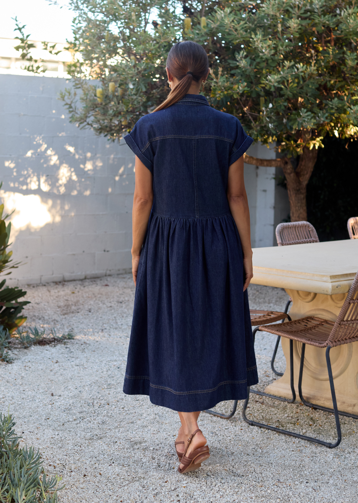 HARPER DENIM DRESS - INDIGO - PETITE