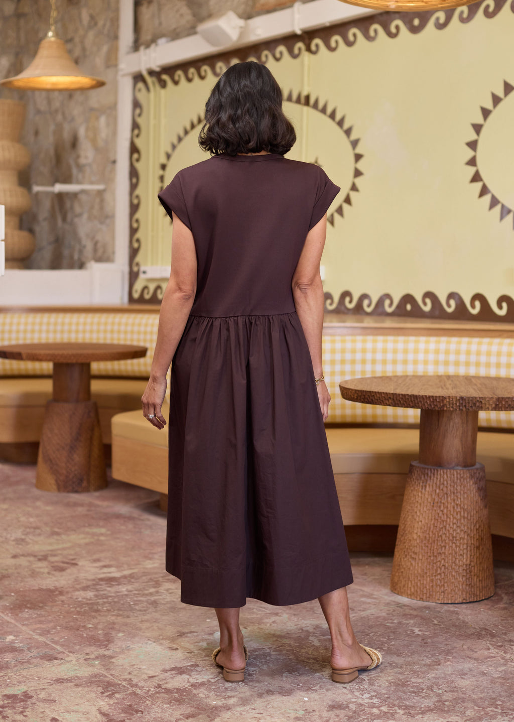 GRETA MIDI DRESS - CHOCOLATE