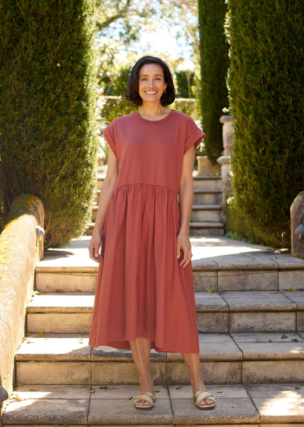 GRETA MIDI DRESS - TERRACOTTA - PETITE