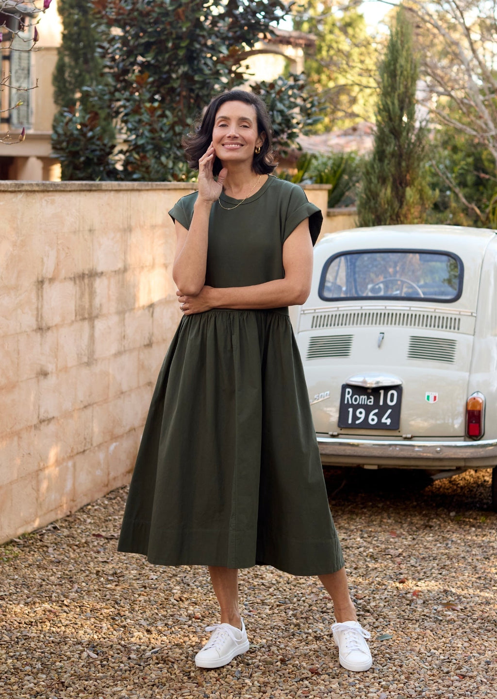 GRETA MIDI DRESS - KHAKI