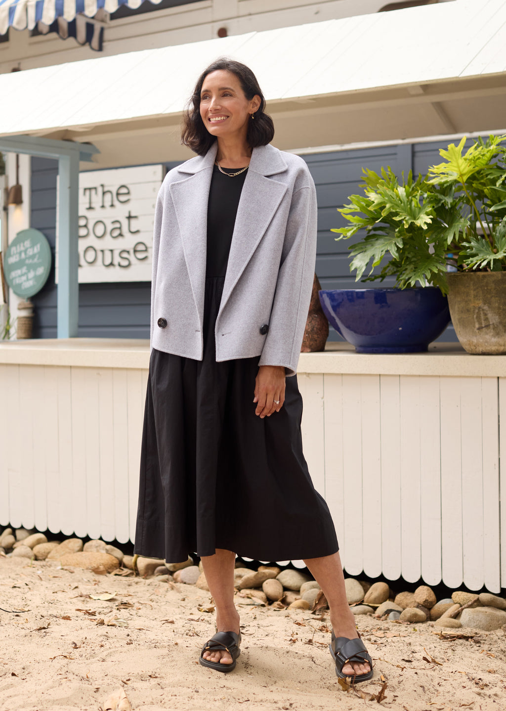 GRETA MIDI DRESS - BLACK - PETITE