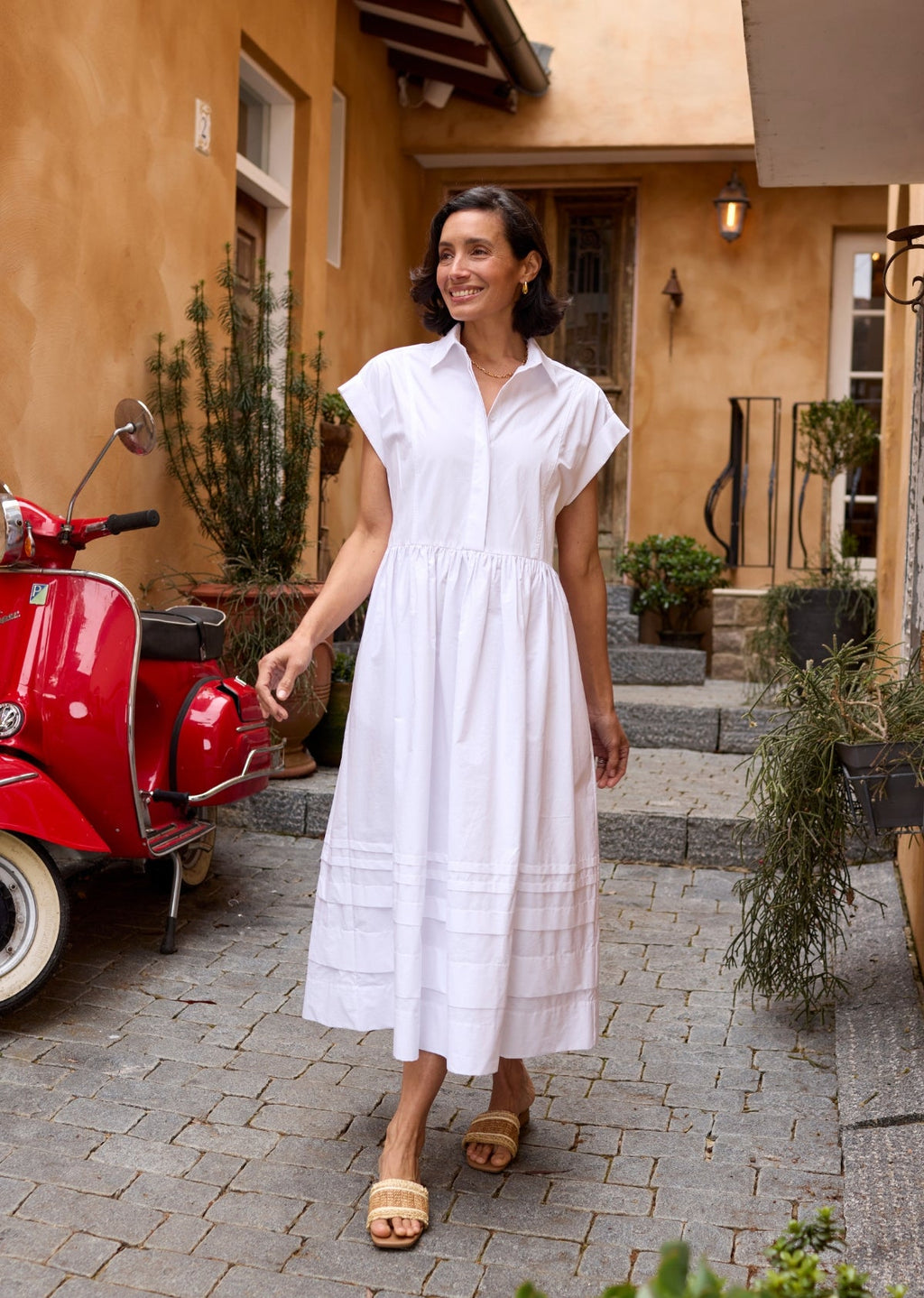 GRACIE SHIRTDRESS - WHITE - PETITE