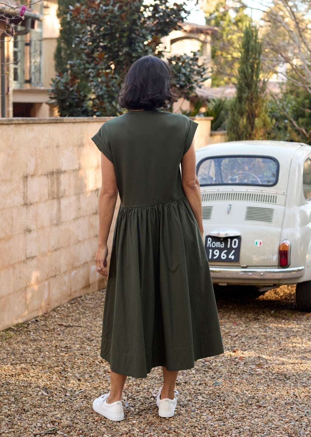 GRETA MIDI DRESS - KHAKI - PETITE
