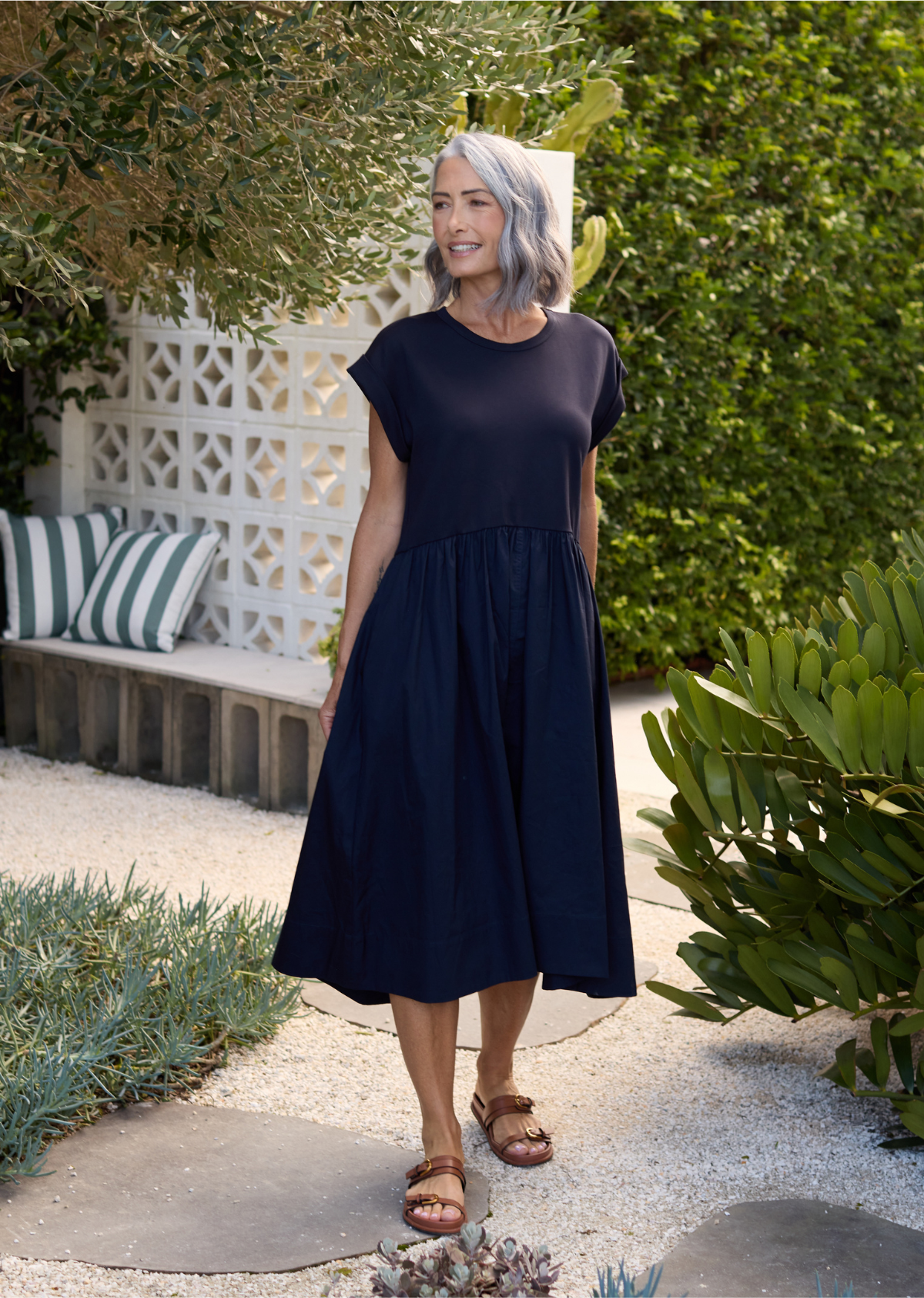 GRETA MIDI DRESS - FRENCH NAVY - PETITE
