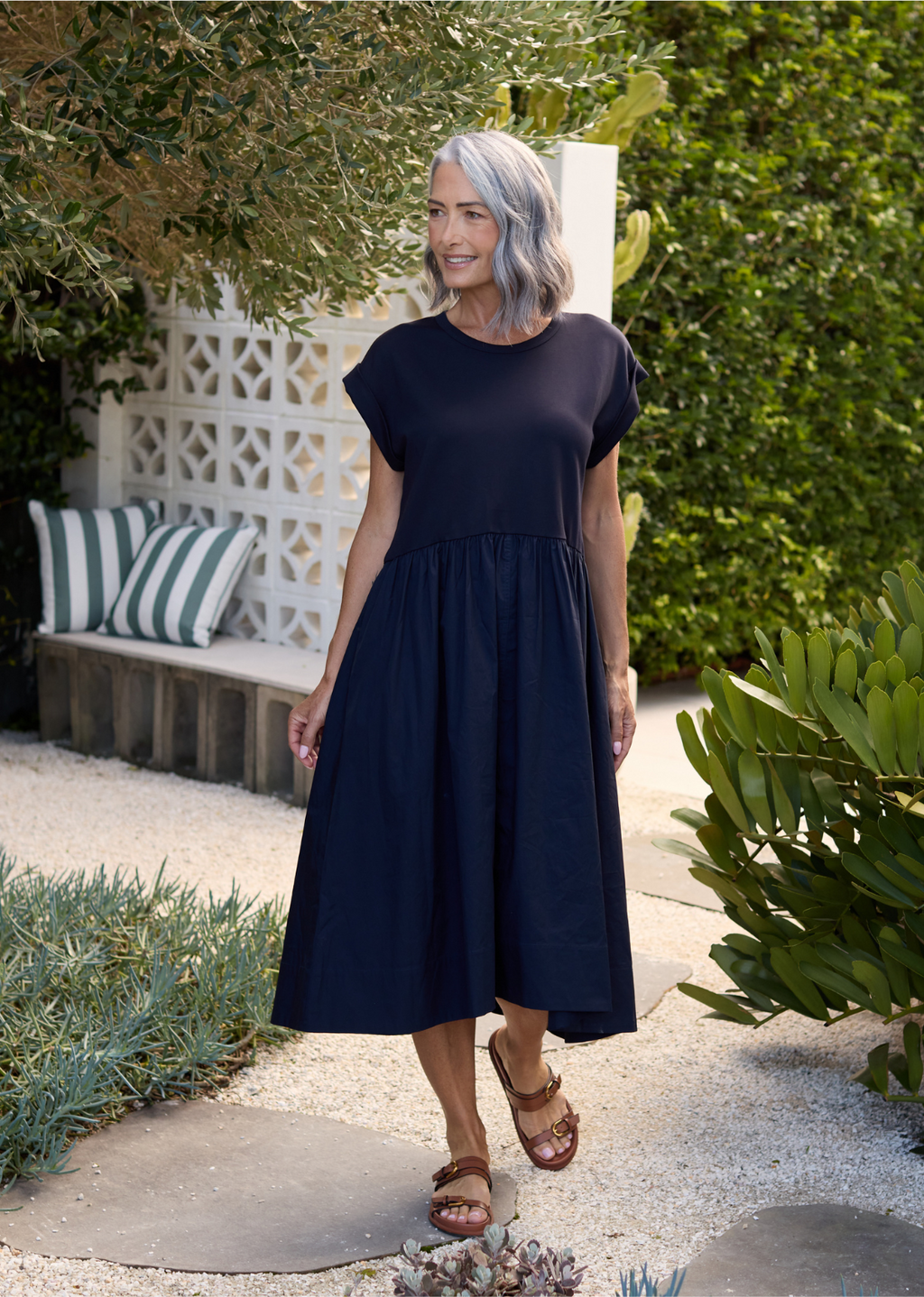 GRETA MIDI DRESS - FRENCH NAVY - PETITE