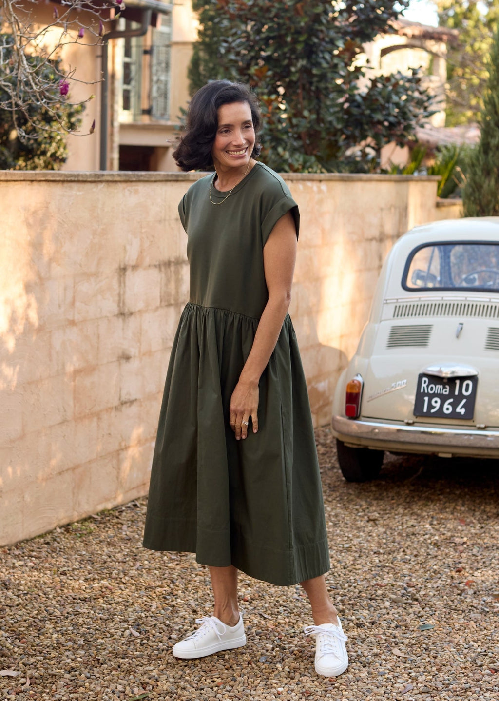 GRETA MIDI DRESS - KHAKI