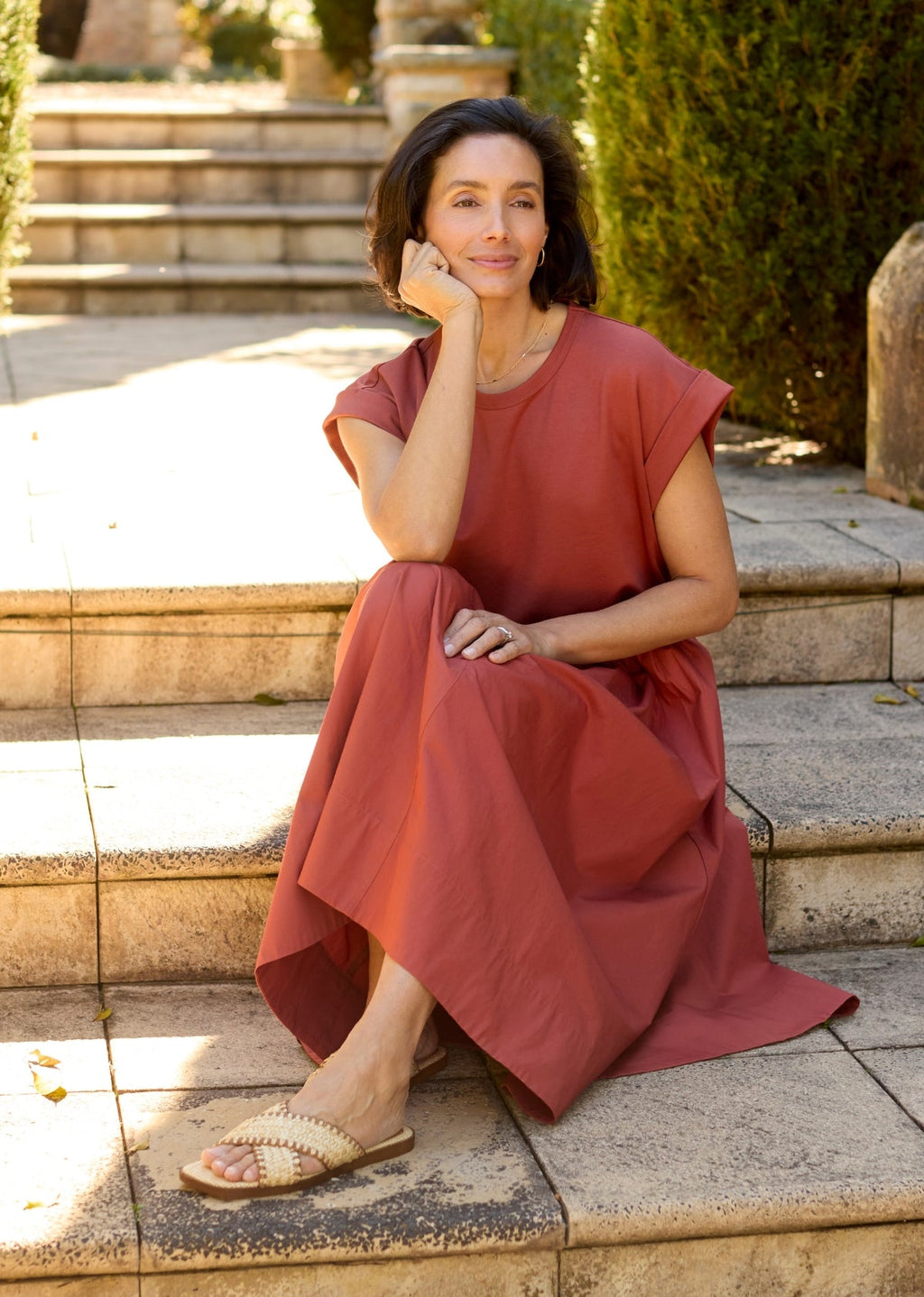 GRETA MIDI DRESS - TERRACOTTA