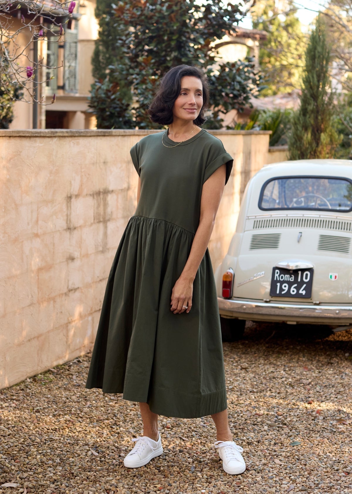 GRETA MIDI DRESS - KHAKI