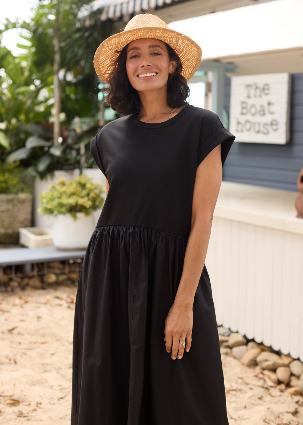 GRETA MIDI DRESS - BLACK